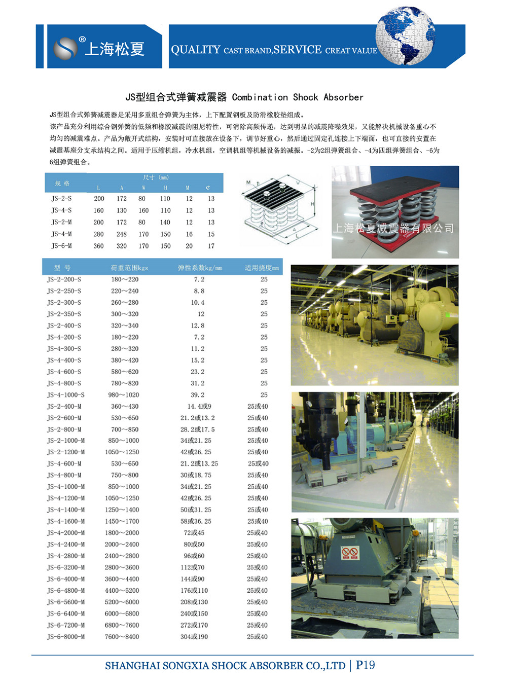  JS型弹簧减振器参数图